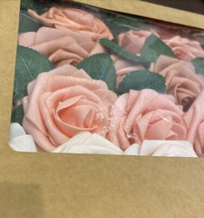 25-50 Pcs Foam Artificial Rose Heads Flowers W/Stem Wedding Bride Bouquet Decors