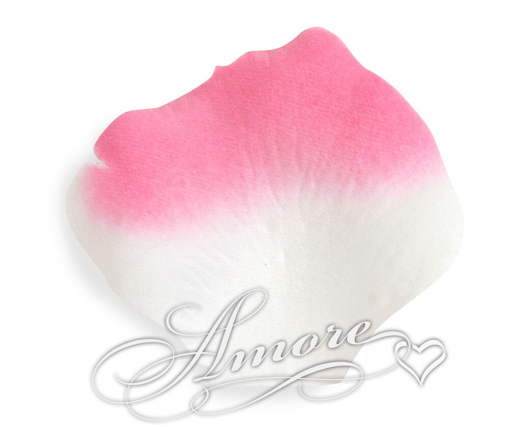 1000 Wedding Silk Rose Petals Flamingo (White and Fuchsia), Petals & Garlands, R