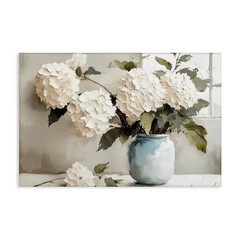 Daubed Hydrangea Petals Bouquet by Annabelle Hall 1-Piece Unframed Nature Graphi