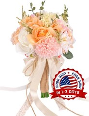 Ramo Grande De Flores De Novia Artificial Con Rosas Dama de Honor Bodas Fiestas