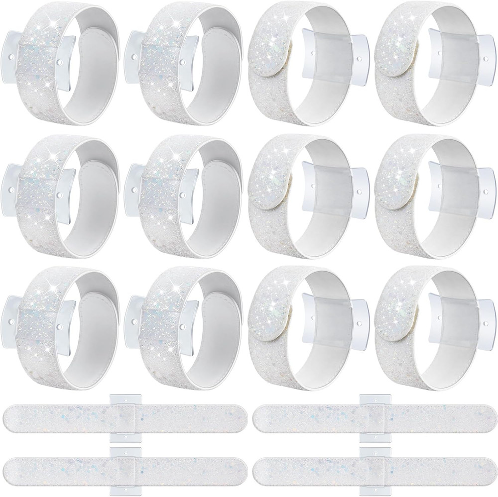 12 Pieces Corsage Wristlet Bracelets Slap Corsage Band Floral Slaplets Wedding B