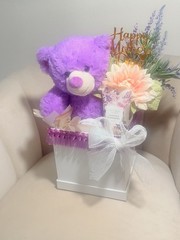 Victoria Secret Jasmine & Elderberry Floral Gift Basket/Purple Bear