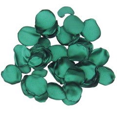 50 Dark Green Satin Flower Petals For Wedding Decor