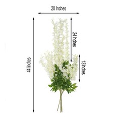 IVORY 44″ tall Silk Wisteria Flowers Hanging Vine Bush Wedding Centerpieces