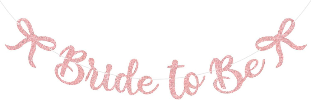 Bride to Be Banner, Rose Gold Bride to Be with Bow Glitter Bachelorette Bridal P