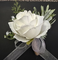 Ivory Corsage and Boutonniere Set for Wedding, Prom, Artificial Rose Flower