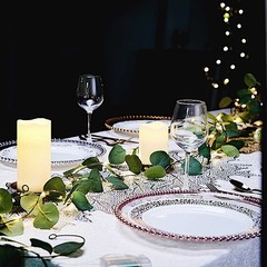 32 ft Green LED Eucalyptus Leaves Garland Battery Operated Wedding Fairy Lights