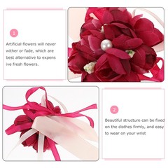 3 Pcs Rustic Wedding Wrist Flower Wristlet Band Bracelets for Bridal Party Decor
