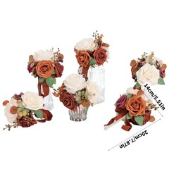 6Pcs Artificial Flower Bouquets for Bride and Bridesmaids Wedding Decoration