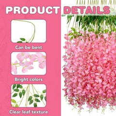 Wisteria Hanging Flowers,Fake Hanging Flowers,Wisteria artificiales Garland f…