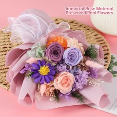 Jtoder Forever Flowers for Delivery, Preserved Flower Bouquets, Long A-Purple