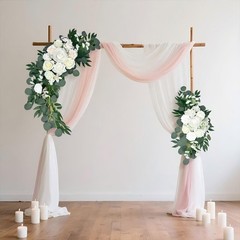 White Floral Wedding Arch Flowers Set of 2 – Swag for Ceremony Backdrop & Recept