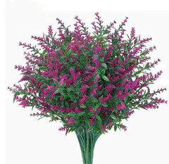 8Bundles Artificial Plants Flowers Fake Outdoor Plastic Faux UV Resistant Decor