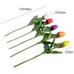 20pcs Multicolor Flowers Artificial Tulip Silk Flowers 13.5″ for Multi Color