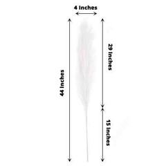 3 WHITE 44″ ARTIFICIAL Pampas Grass SPRAYS Faux Plant STEMS Party Decorations