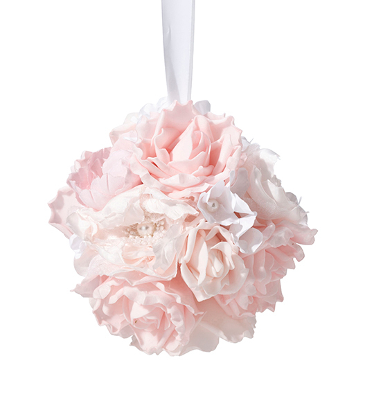 Blush Pink Flower Ball – Wedding Decor – Ceremony Flower Girl Basket Alternative