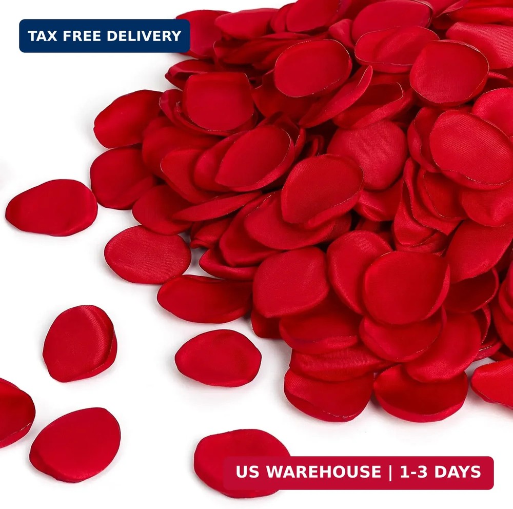 SITUMEIZI 400PCS Fake Red Rose Petals Artificial Silk Flower Red Petals for Wedd
