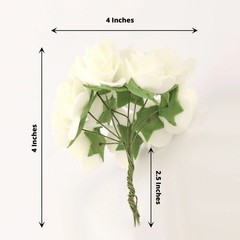48 IVORY Mini Roses 4″ Foam ARTIFICIAL FLOWERS Stems Party Wedding DIY Supplies
