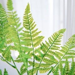 2 Green 19″ Artificial Boston Fern LEAVES Faux Greenery STEMS Party Decorations
