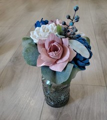 Pink Navy Blue Wedding Centerpieces for Jars Sola Wood Flower Bouquets Shower