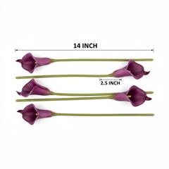 Purple Calla Lily Bundle Five Stem Faux Floral Arrangement Wedding Bouquet Cente