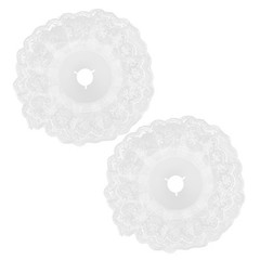 2Pcs Bridal Lace Bouquet Collars Wedding Flower Handle Reusable DIY White Floral