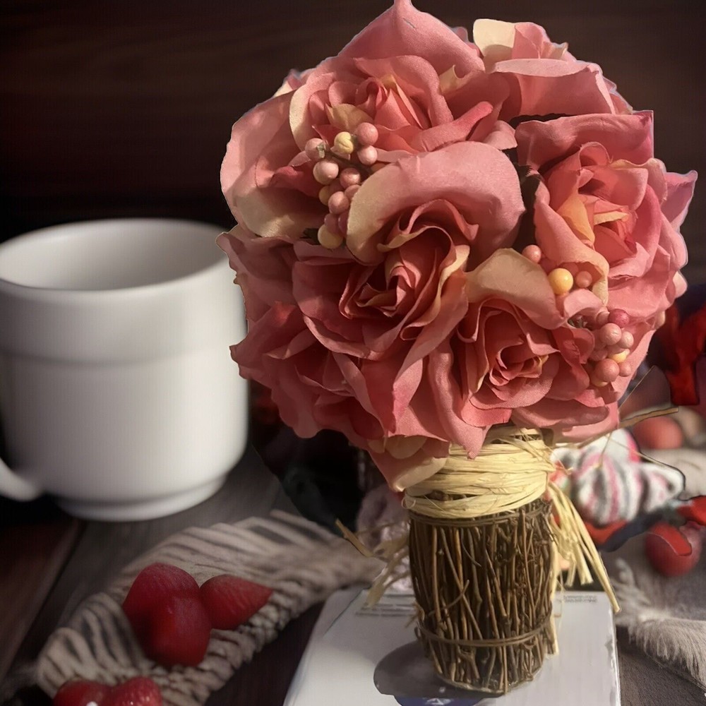 Bouquet Of Pink Silk Roses