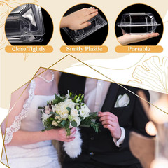 60 Pack Clear Plastic Flower Box for Corsage, Boutonniere, Rose, Orchid Prom Wed