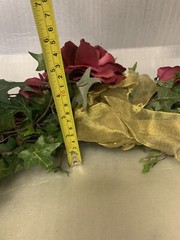 Vintage Artificial Rose Flower Burgundy Floral Garland Wedding Ceremony Backdrop