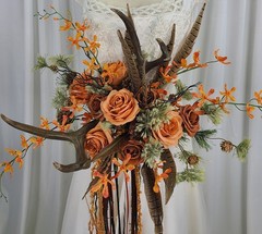 Antlers and Autumn Boho Faux Silk Wedding Bouquet