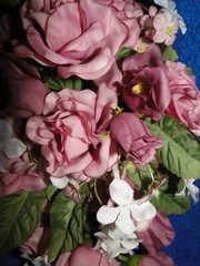 New Sullivan Inc. Grape French Rose/Stephanotis Silk Flowers Bridal Bouquet