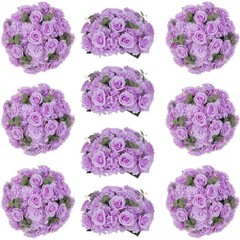 Purple Flowers Balls for Centerpieces: 10 PCS 11.8″ Diam Flower Centerpieces …