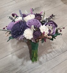 Plum Bridal Bouquet Sola Wood Purple Wedding Flowers Bridesmaid Cream Wildflower