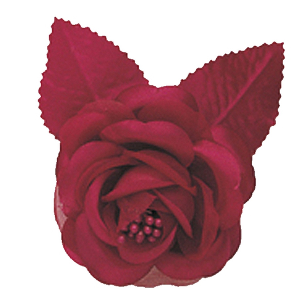 12 silk roses wedding favor flower corsage burgundy 2.75″