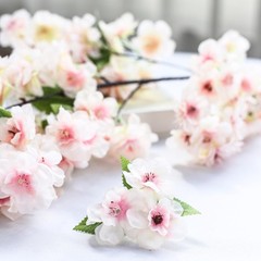4 BLUSH 40″ tall Bushes with Silk Cherry Blossoms Flowers Party Wedding Bouquets
