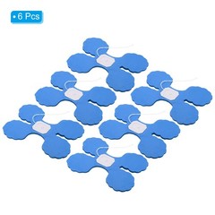 6Pcs 9.8ft Four-Leaf Paper Flower Garland Hanging Streamers, Sky Blue
