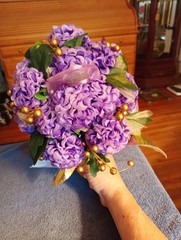 Fake Flower Bouquet For Wedding, Prom, Photos Purple Bride Spring Summer Fall