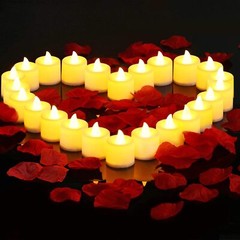 1000PCS Artificial Silk Rose Petals/12PCS LED Candles Decor for Romantic Night