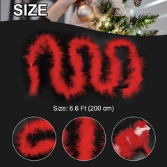 1 Pcs 6.6 Ft Feather Boas Feather for DIY Craft Sewing Trim Party Home Red