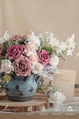 Artificial Flowers 25Pcs Mauve Roses Decor w/Stems,3″ Real Touch DIY Foam Flo…
