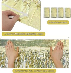 4 Pack Wavy Champagne Gold Foil Fringe Curtain Backdrop
