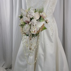 Seaside Crystal Treasures Faux Silk Wedding Bouquet