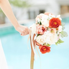2pcs Wedding Bouquet Holder Flower Foam Holder Bridal Bouquet Handle Green