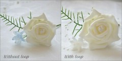 Wedding rose buttonhole. Ladies corsage. 1 babies breath with loop and pearl pin