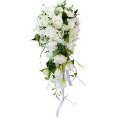 1pc Waterfall Bride Holding Flowers Wedding Photo Props Simulation Rose Bouquet