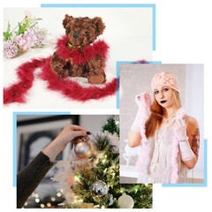 2 Pcs 6.6 Ft Feather Boas Feather for DIY Craft Sewing Trim Party Purple Pink