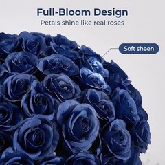 Pcs Navy Blue Roses Artificial Flowers Bulk, Artificial Roses Fake 55 Navyblue