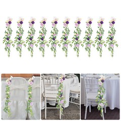 10 PCS Modern Wedding Chair Decorations, Wedding Aisle Floral Artificial Flowers