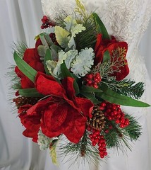 Amaryllis Red Berry Winter Wedding Bouquet