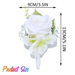 Wedding Flower Groom Boutonniere Rose Buttonholes Prom Suit Decoration for Men
